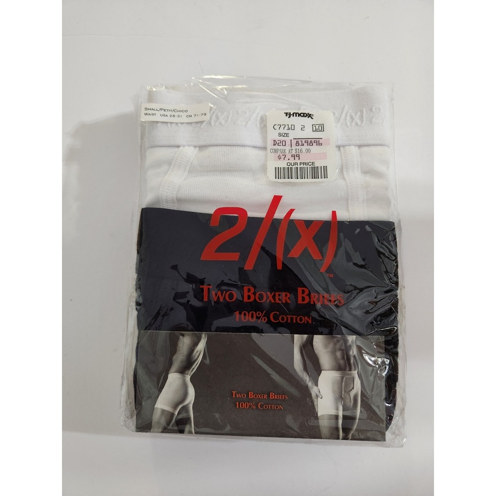 2(x)ist Boxer Briefs White‎ Black 100% Cotton Vintage 2-Pack Small 28-31 2304-SM